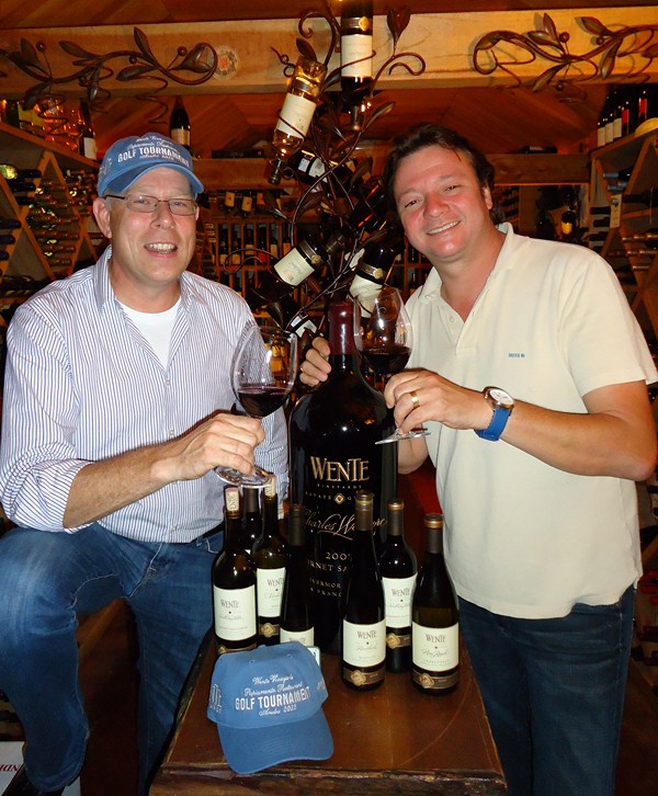 Giant Legacy Award bottle of Wente Vineyards wine will be poured